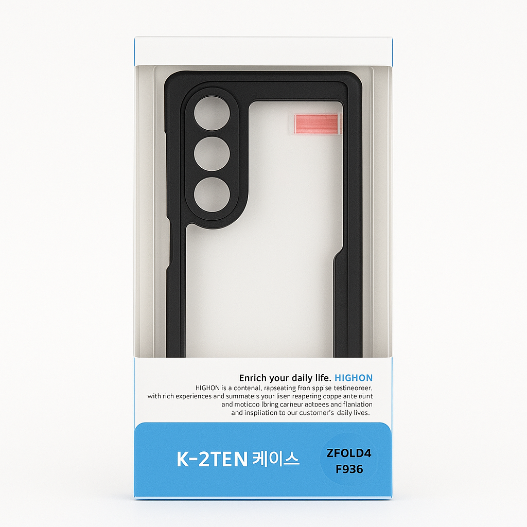폰뿌 K-2TEN Z폴드 전면 강화유리 풀커버 힌지보호 범퍼 케이스 기본형, 갤럭시Z폴드4 F936 - 상품 이미지