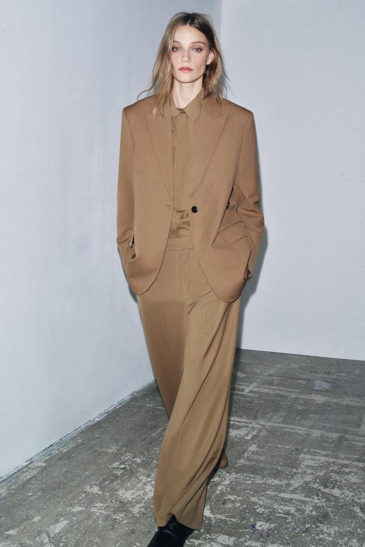 자라 베이지 오버사이즈 테일러드 블레이저 7522/275 CARAMEL - 상세 이미지 2