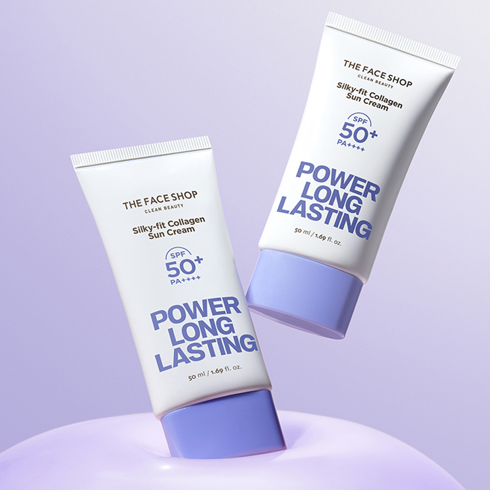 더페이스샵 파워 롱래스팅 실키핏 콜라겐 선크림 50mL(SPF 50+,PA++++) - 상세 이미지 3