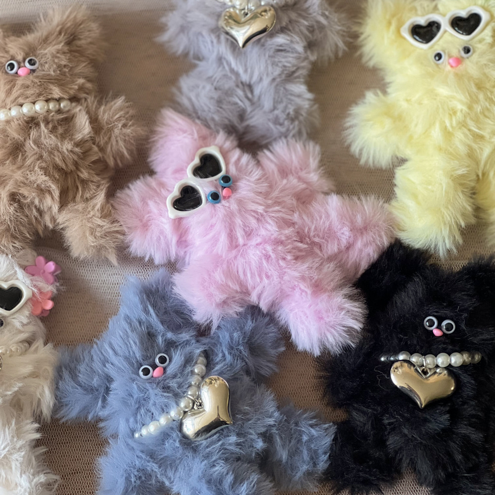 모루인형만들기 고급키트 선글라스 하트 진주목걸이 모루인형부자재 공예용세트 털달린 철사공예 - 상품 이미지