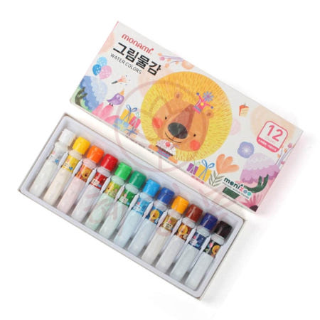 수채 그림 물감 6ml 12색 핑크 미술입시 미술도구 신학기 미술용물감