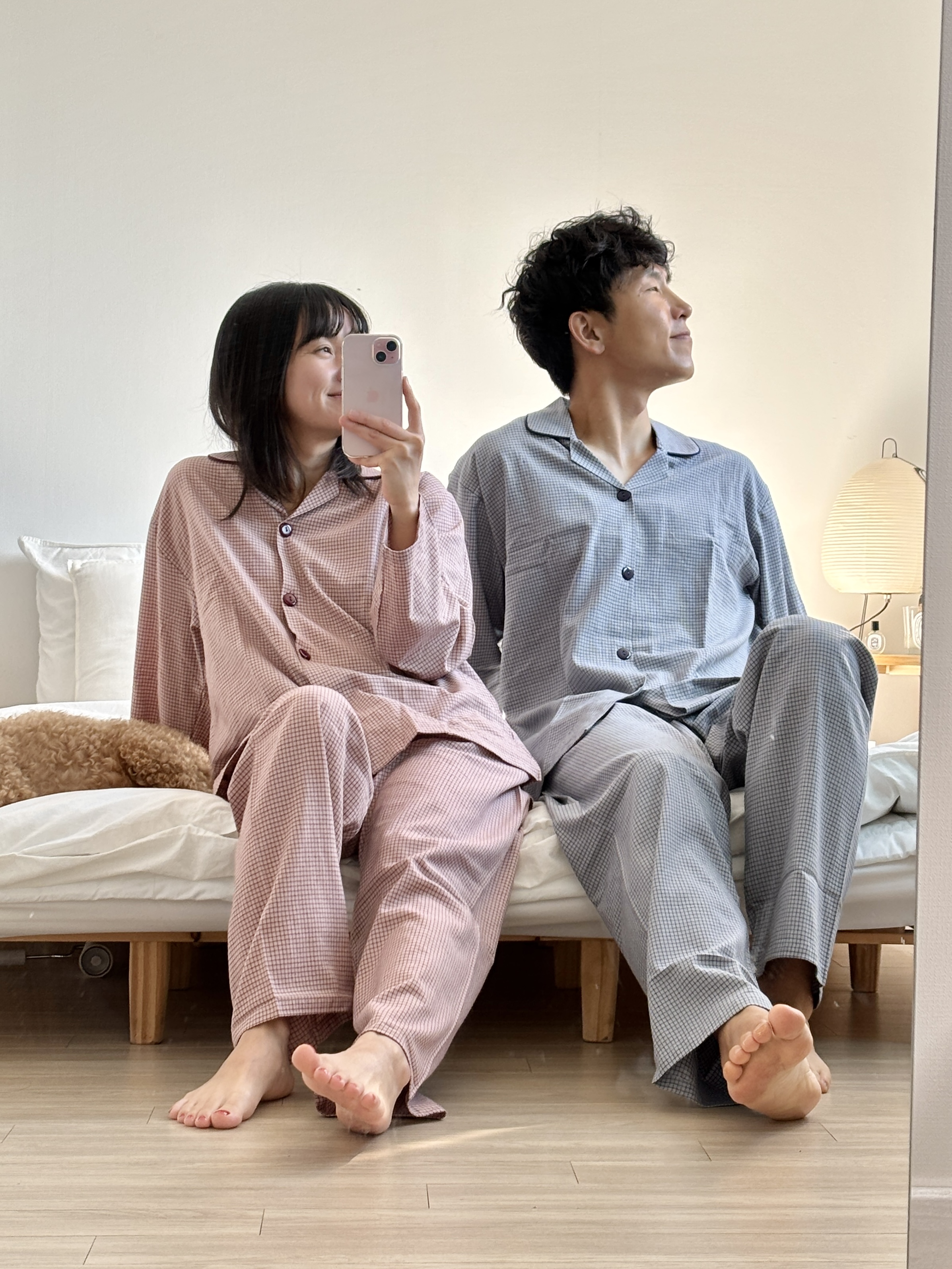 커플잠옷 스트라이프 면 파자마 홈웨어 세트 토미줄 이미지 8