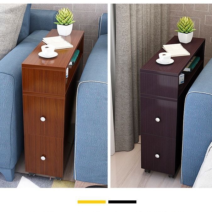 거실 틈새 20cm 수납장 얇은 폭좁은수납장 3단 20x60x65 휠 더블 서랍 연호 - 상세 이미지 2