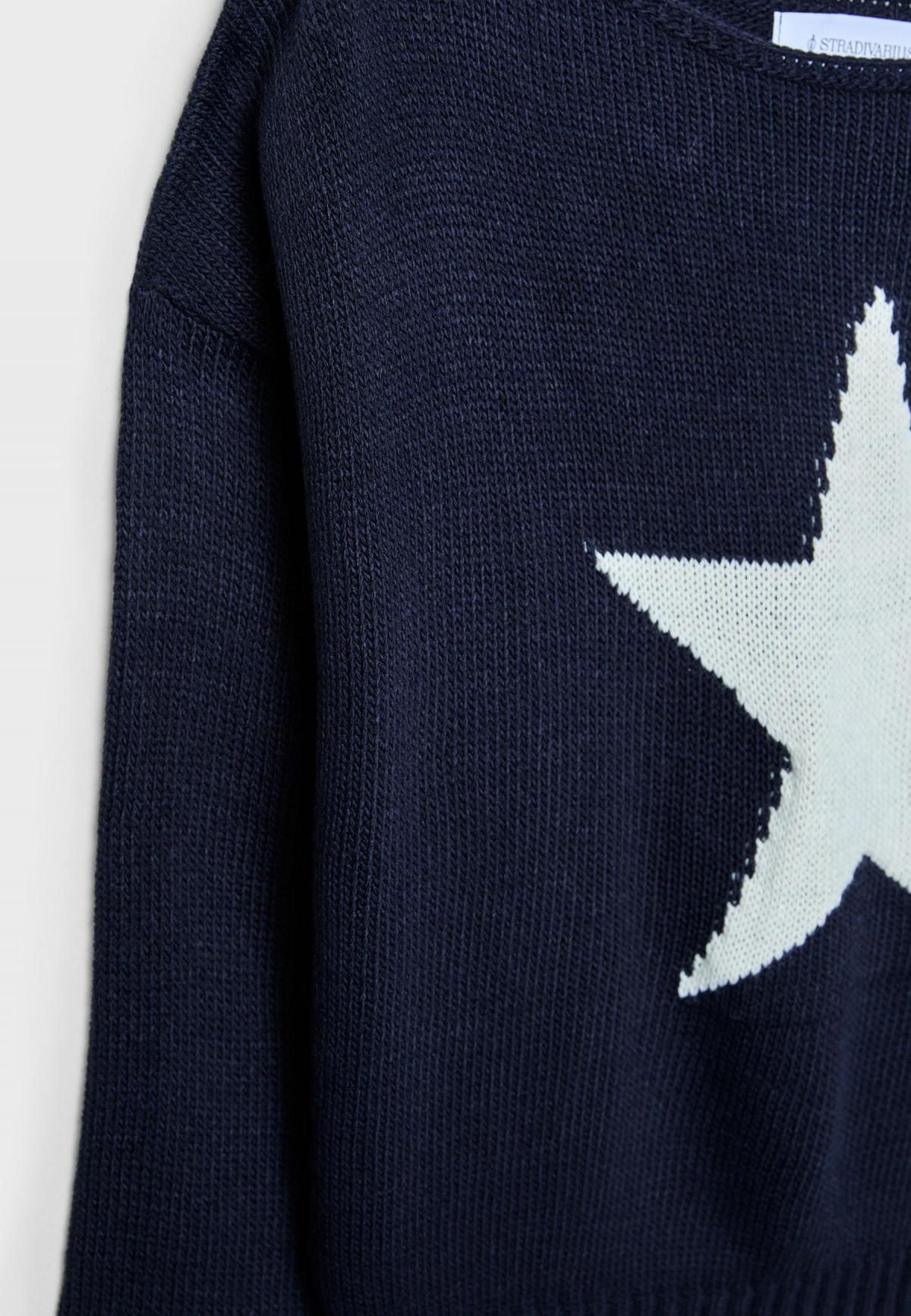 스트라디바리우스 스타 오프숄더 니트 스웨터 5146/991 NAVY BLUE - 상세 이미지 3