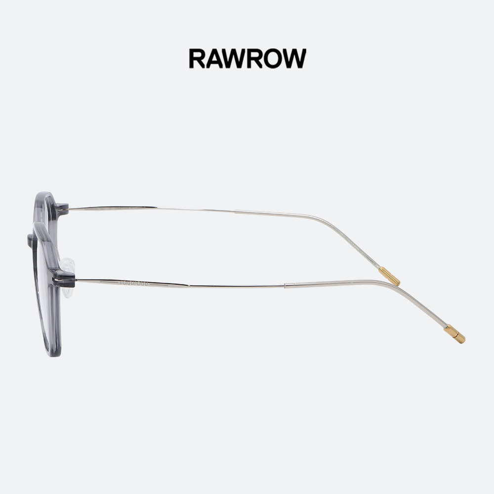 로우로우 R EYE 271 GR 투명 그레이 실버 다각 티타늄 콤비 가벼운 코받침 안경 이미지 8