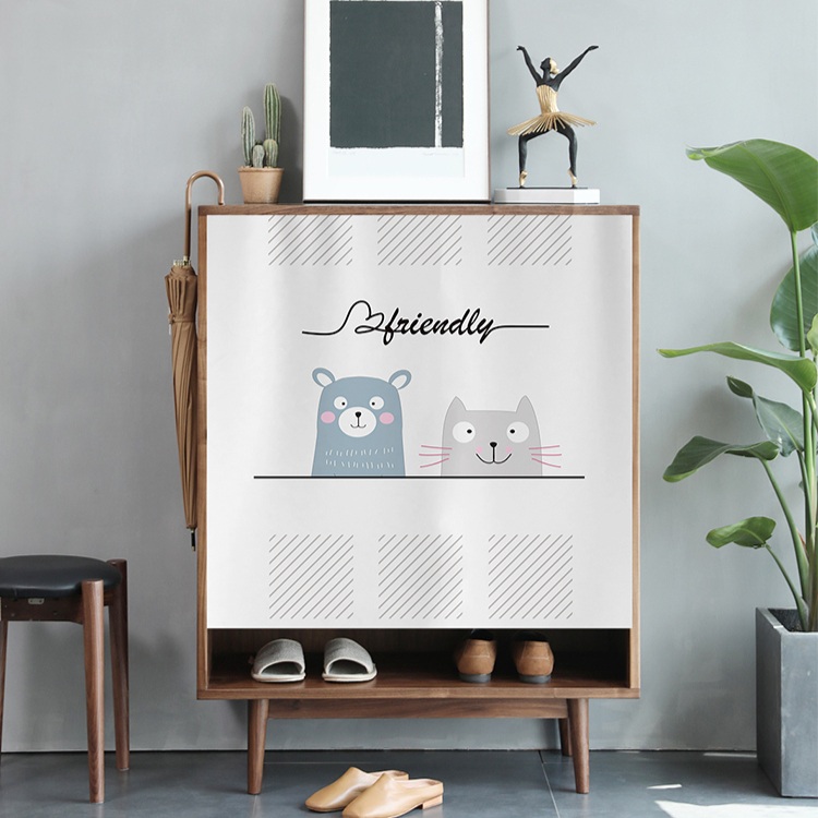 선반 가림커튼 롱바란스 커튼 주방 비품 블라인드 안뚫어고리 달기 못없는 사슴 40x70cm - 상세 이미지 4