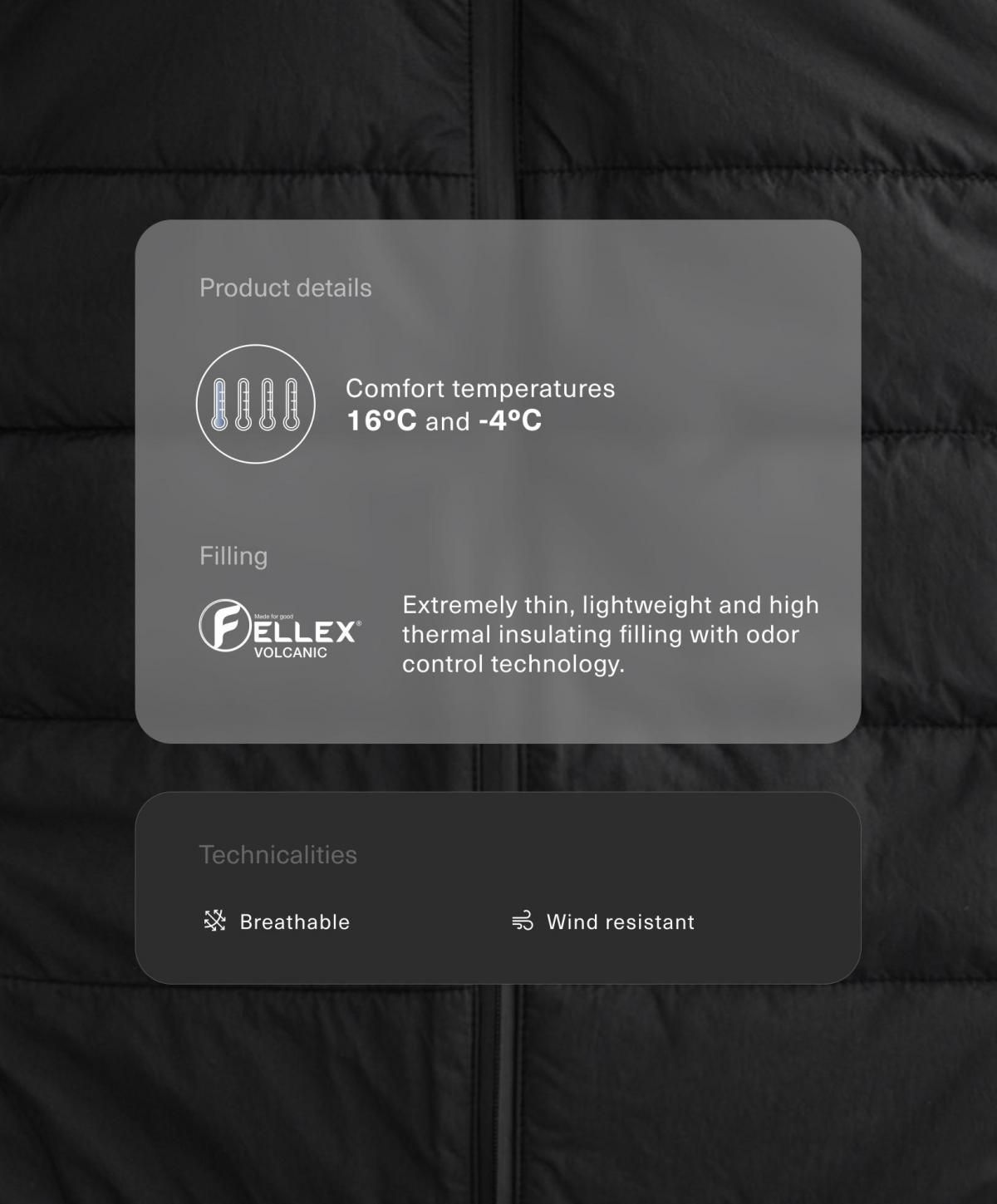 오이쇼 테크니컬 경량 패딩 베스트 FELLEX VOLCANIC 3093/332 BLACK - 상세 이미지 3