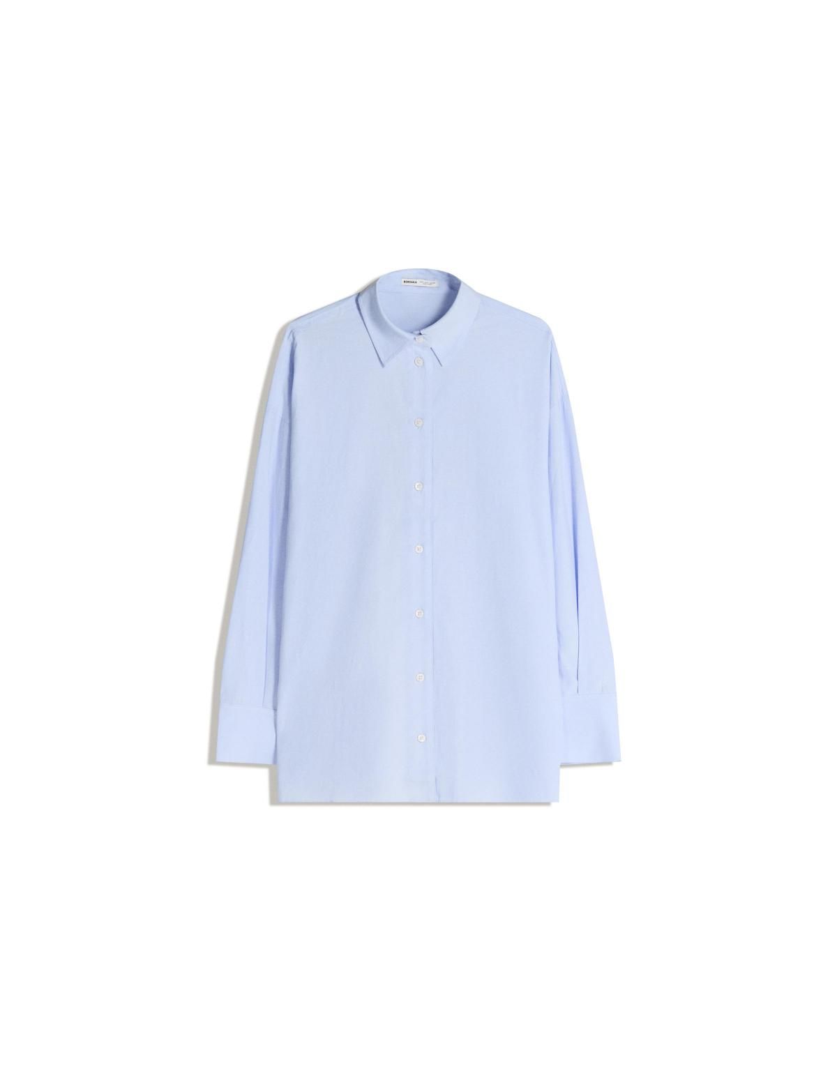 버쉬카 오버사이즈 라이트 블루 포플린 셔츠 6279/777 NAVY - 상세 이미지 3