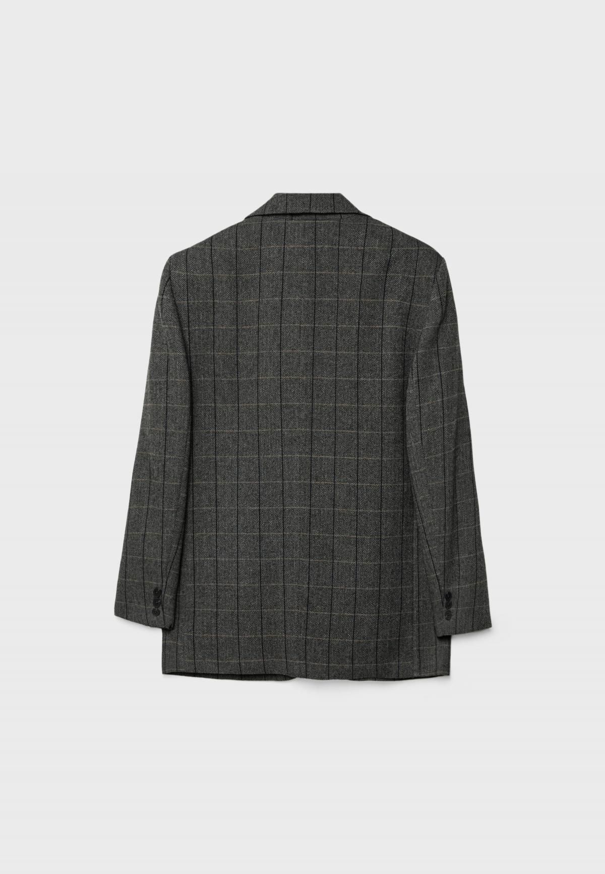 스트라디바리우스 오버사이즈 체크 테크니컬 블레이저 5948/829 DARK GREY - 상세 이미지 2
