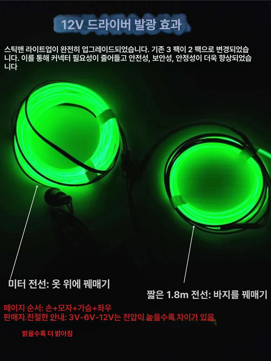 야광 졸라맨 옷 형광 코스프레 코스튬 축제 단체복 무대의상 댄스복 악세사리 할로윈 어린이용 의상 포함 1 키및몸무게기재 기타 - 상세 이미지 3