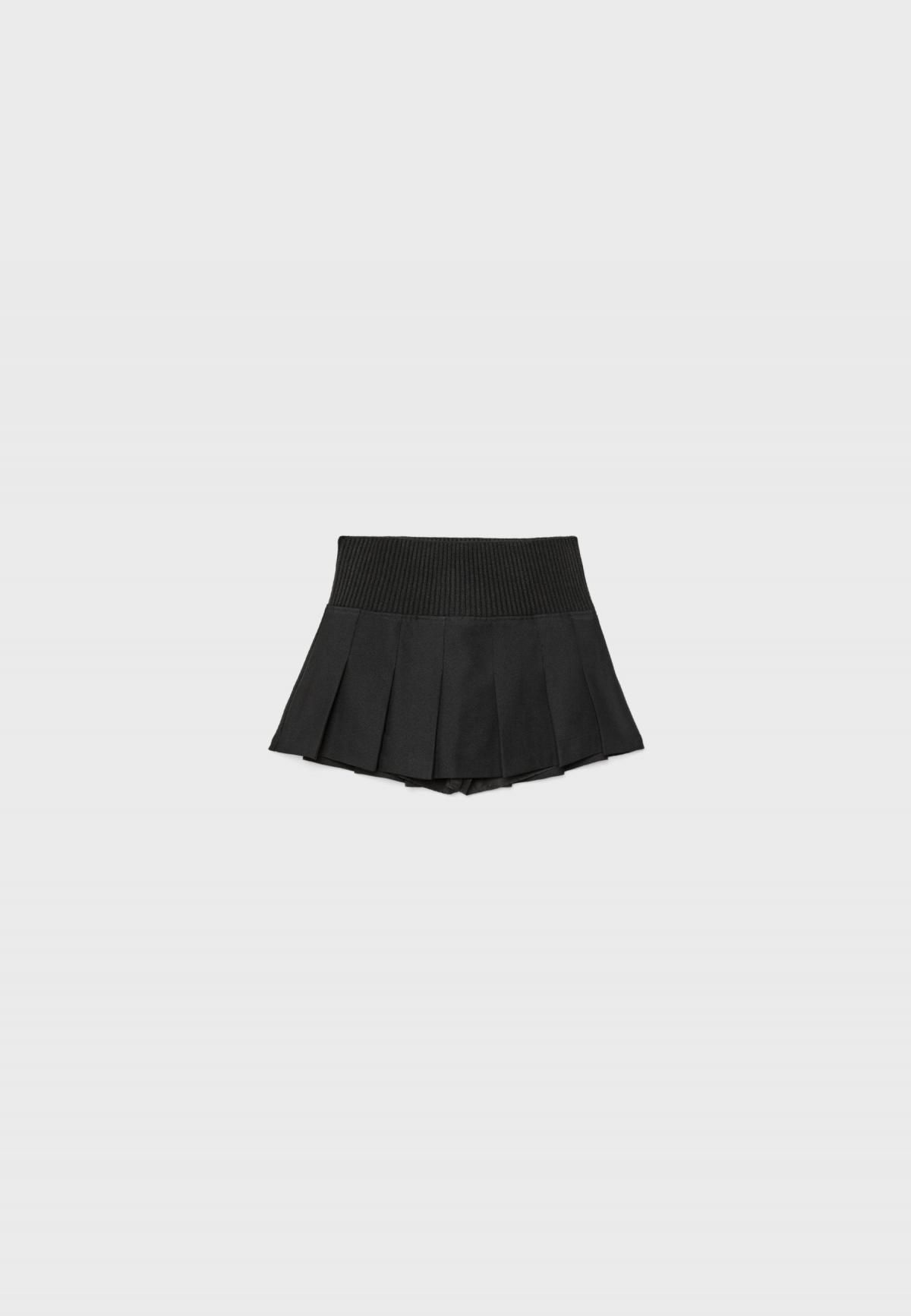 스트라디바리우스 테크니컬 플리츠 미니 스커트 팬츠 8394/693 BLACK - 상세 이미지 3