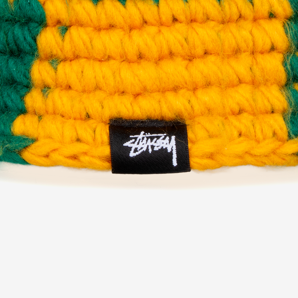 스투시 CHECKER KNIT BUCKET HAT 버킷햇 1321172-EVERGREEN