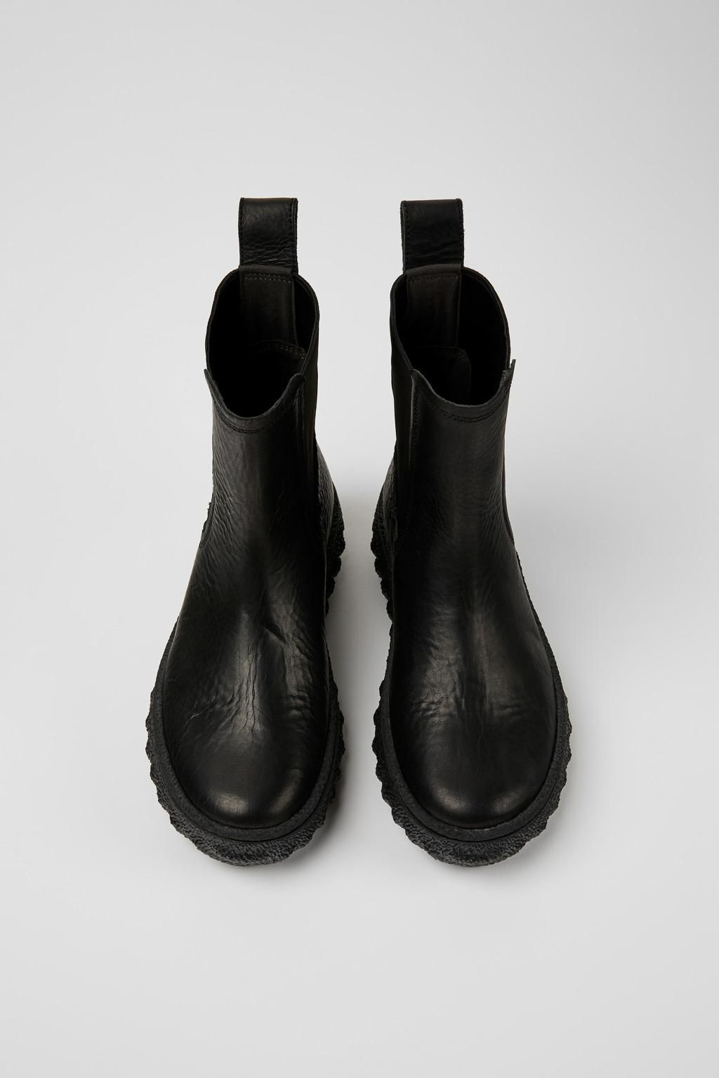 캠퍼 어반 블랙 레더 앵클부츠 Ground K400654-001 BLACK - 상세 이미지 4