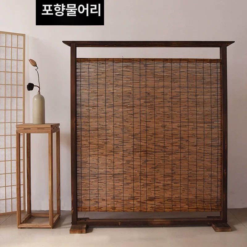 한식집 파티션 원목 일식집 칸막이 한옥 이동식 찻집 거실 전통 카페 대나무 이자카야 가벽 빈티지 1.8m 1.5m - 상세 이미지 2
