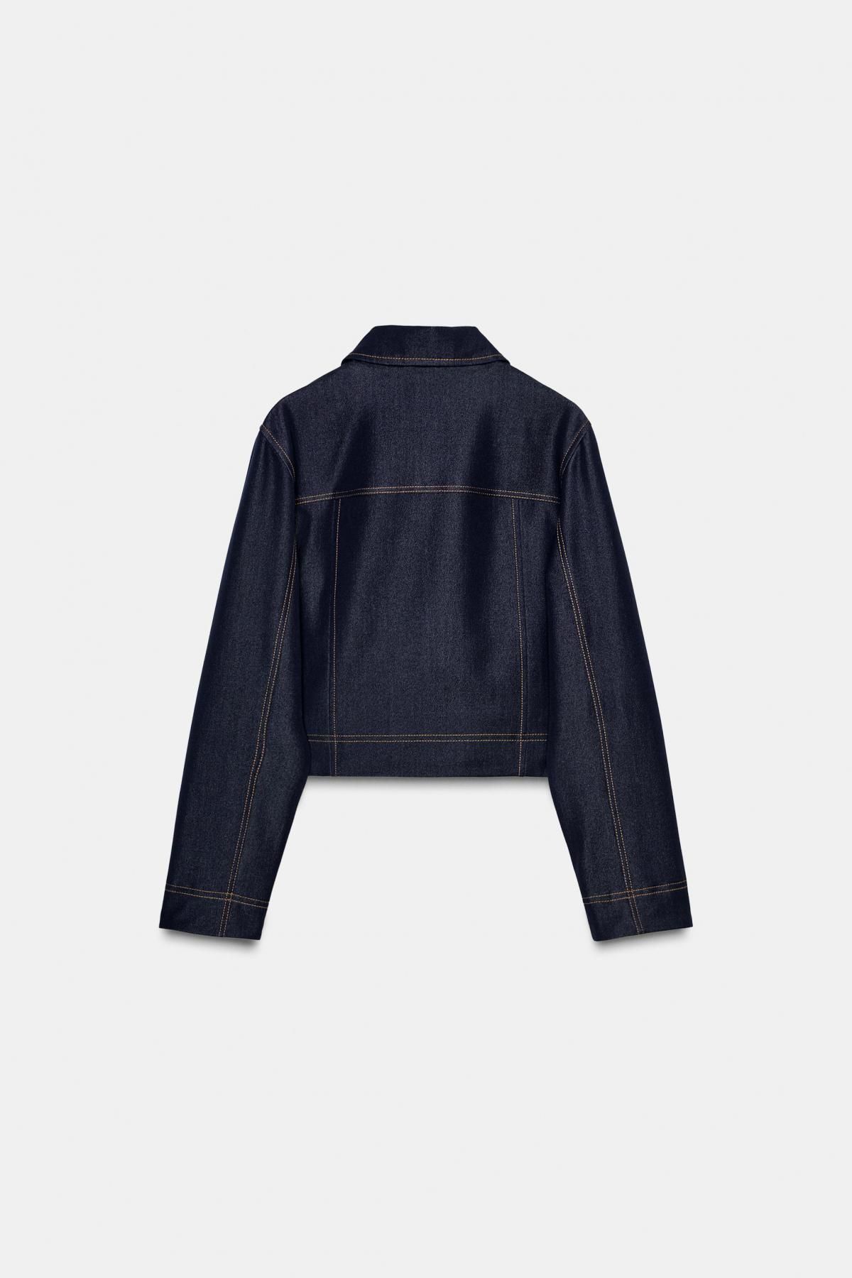 자라 테크니컬 스티치 데님 크롭 재킷 8966/978 INDIGO - 상세 이미지 5
