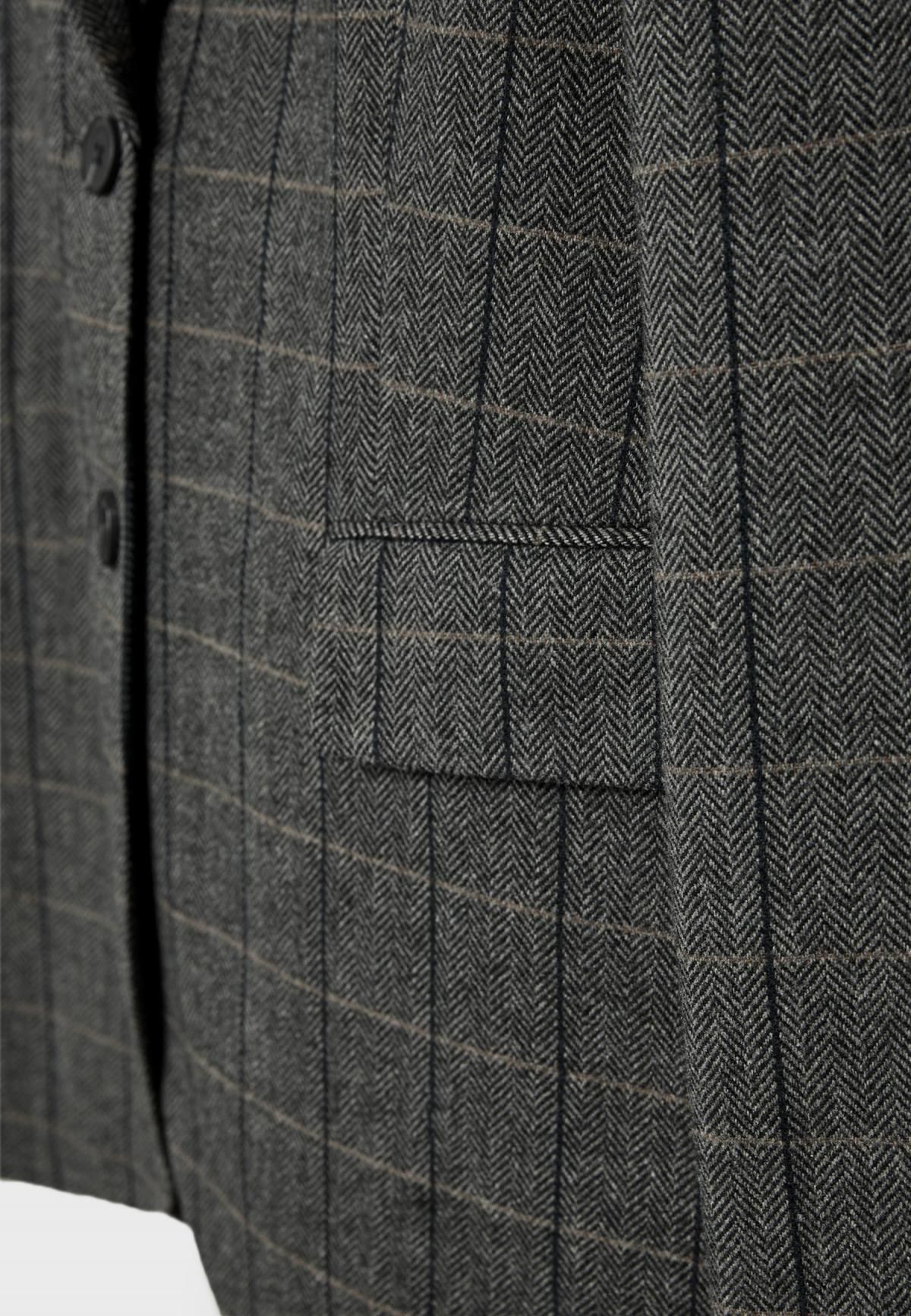 스트라디바리우스 오버사이즈 체크 테크니컬 블레이저 5948/829 DARK GREY - 상세 이미지 3