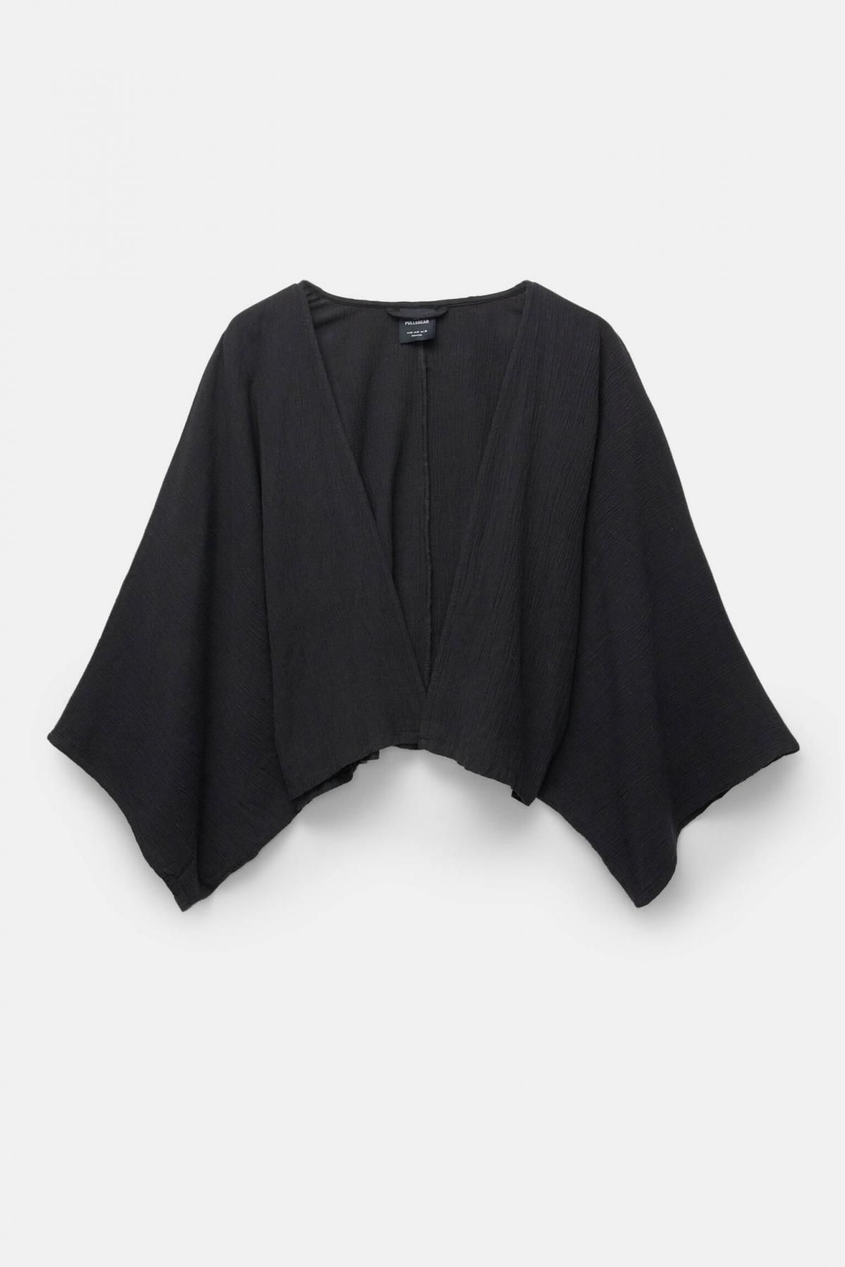 풀앤베어 내추럴 크레이프 숏 키모노 3716/356 BLACK - 상품 이미지