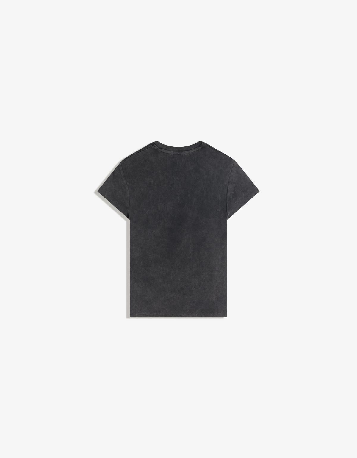 버쉬카 빈티지 그래픽 스터드 반팔 티셔츠 7843/218 DARK GREY - 상세 이미지 2