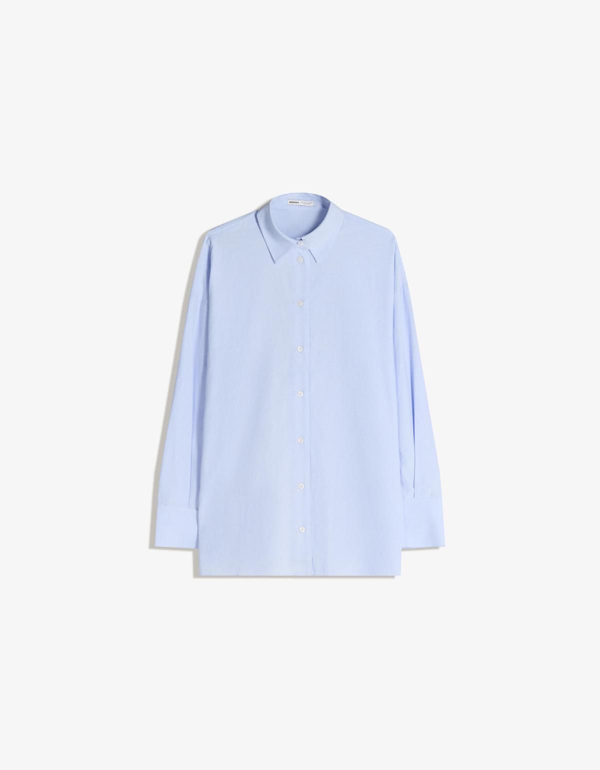 버쉬카 오버사이즈 라이트 블루 포플린 셔츠 6279/777 NAVY - 상품 이미지
