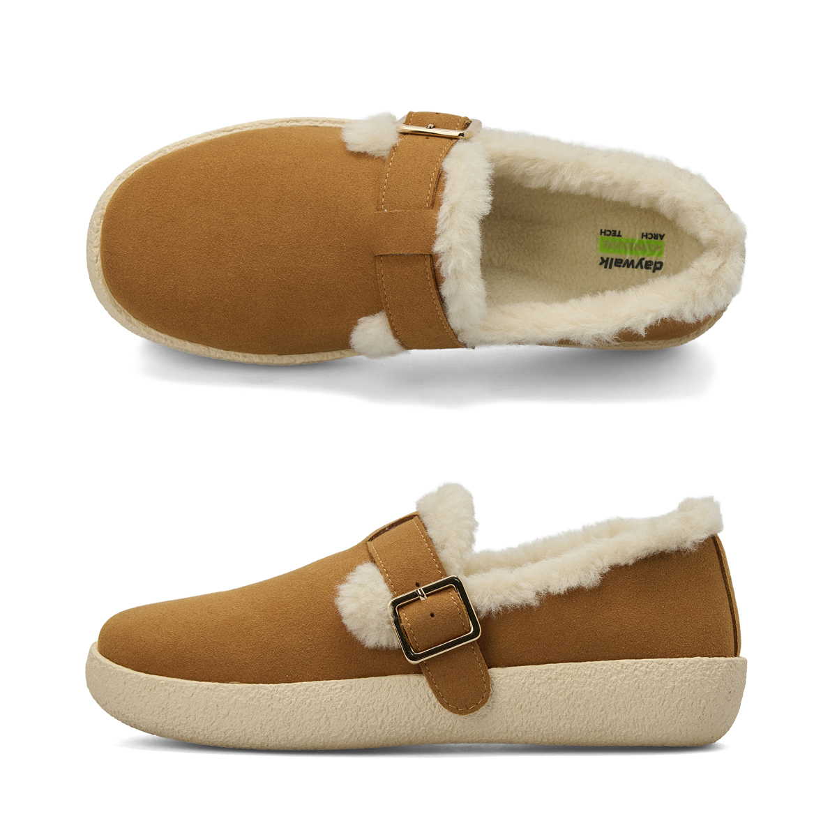 데이워크 털내피 발편한 아치쿠션 방한화 여성 신발 플러피 카멜 DW30077-APRS