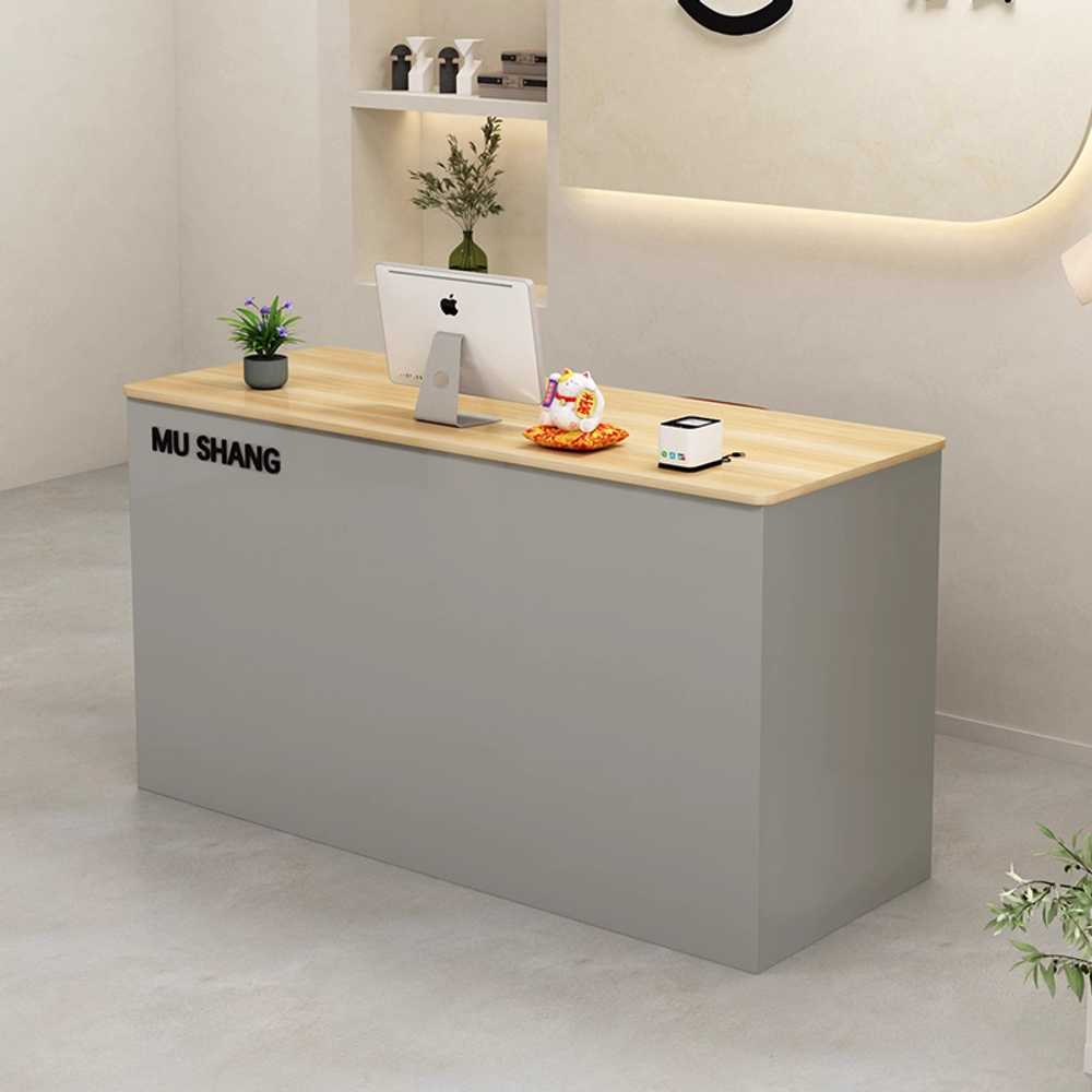 안내 카운터 테이블 인포데스크 사무실 프론트 상담대 블랙월넛+밀크커피 100x60cm - 상세 이미지 2