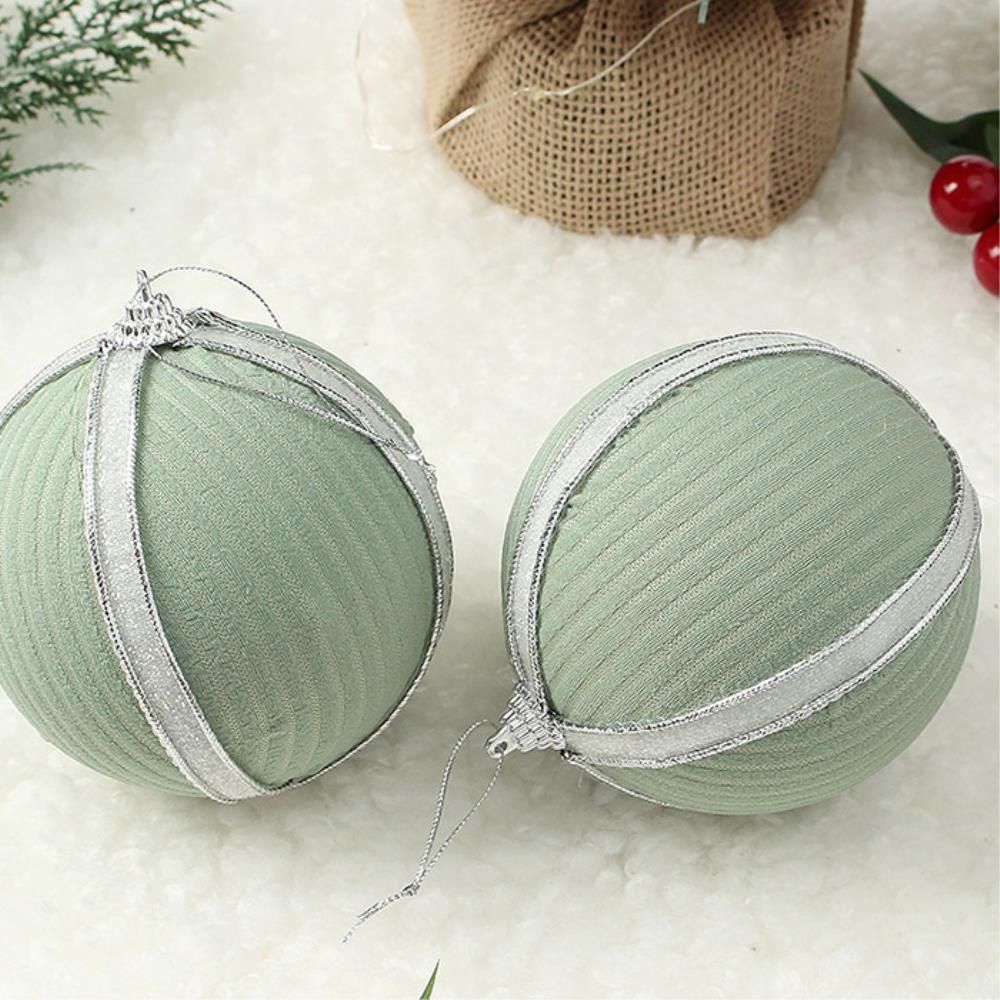 비타리토 그린 장식볼 2p 10cm 화이트라인 - 메인 이미지