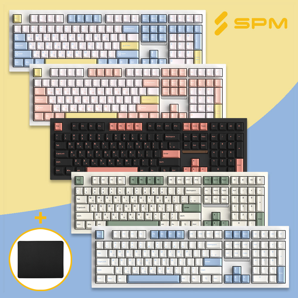 기계식키보드 블루투스키보드 SPM PL108W +패드 몽돌 화이트축 제품 이미지