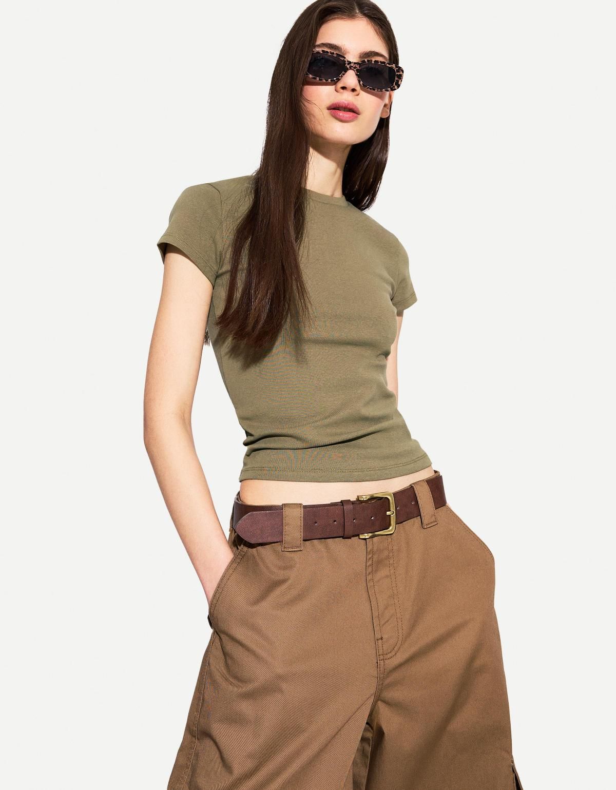 버쉬카 크루넥 반팔 티셔츠 2666/152 KHAKI - 상세 이미지 4