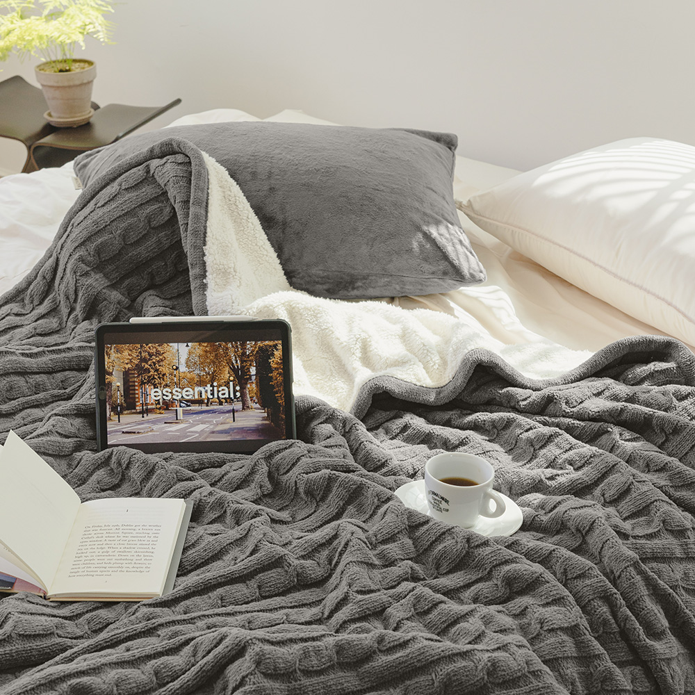 바자르 셔닐사 프리미엄 데일리 니트 양모 이불 극세사 대형 쇼파 담요 블랭킷