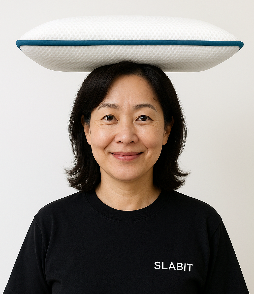 슬래빗 시원한 낮은 목주름 수면베개 두피열 높이조절 통풍 빨아쓰는 경추목베개