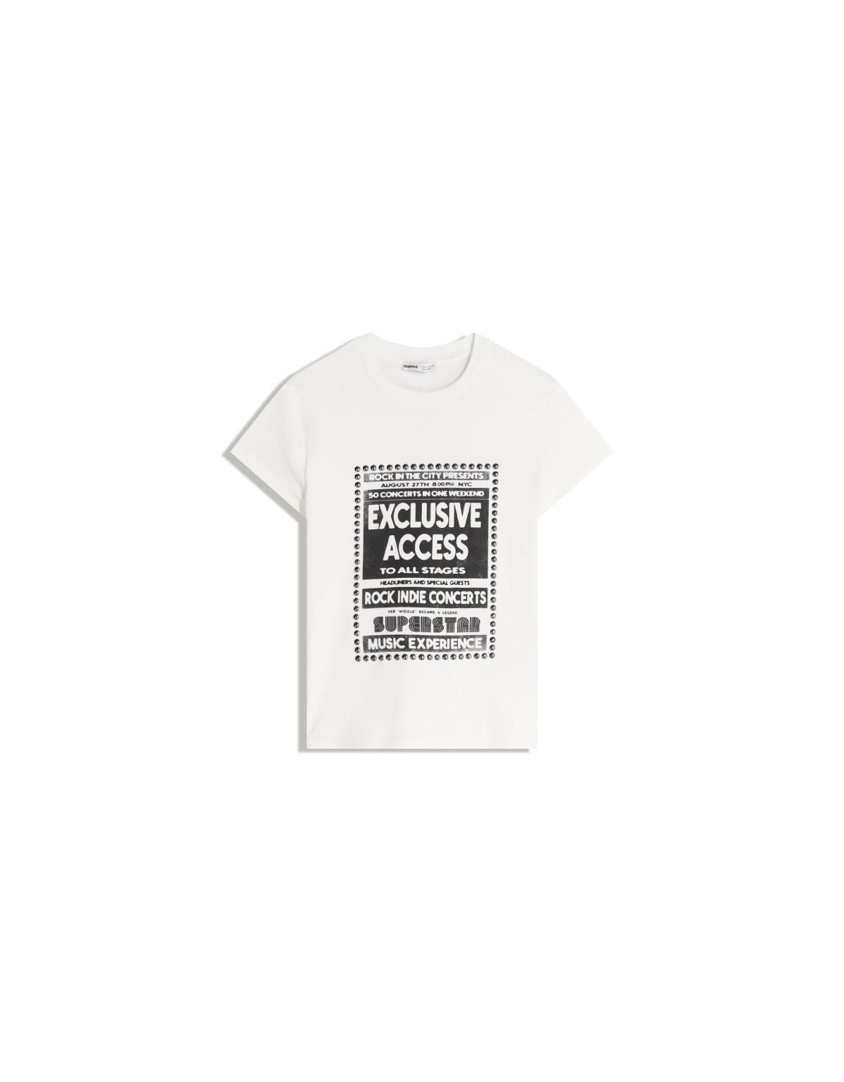 버쉬카 스터드 디테일 프린트 반팔 티셔츠 7843/218 OFF WHITE - 상세 이미지 2