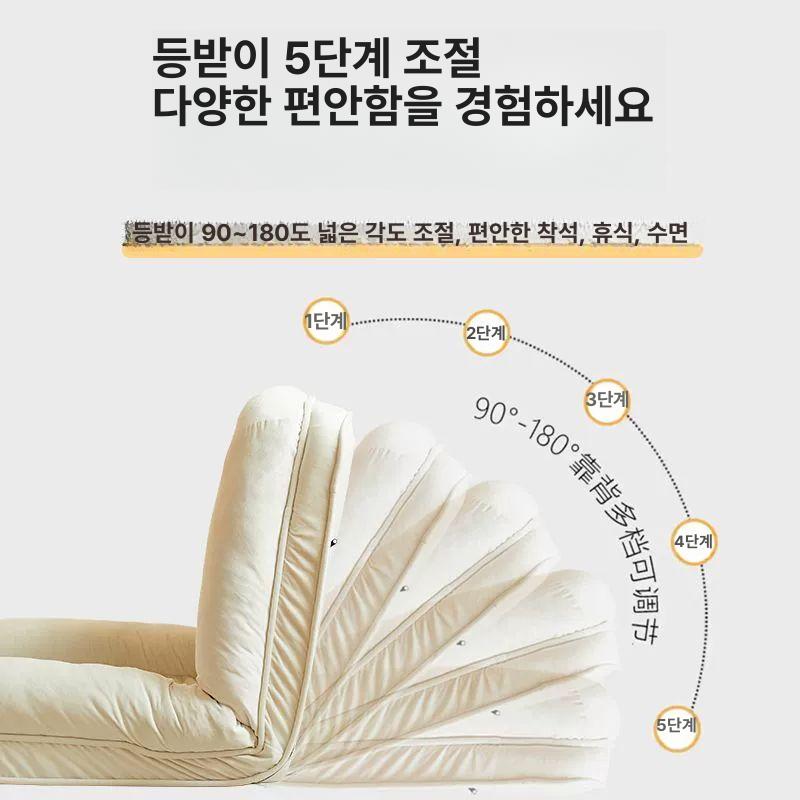 1인용 빈백소파 미니쇼파 좌식 접이식 집순이 빈백 등받이 의자 회색-기술 벨벳 130cm - 상세 이미지 3