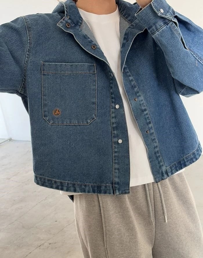 또또 후드 청자켓 데일리 앞뒤언발 루즈핏 진청, FREE(One size) - 상세 이미지 2