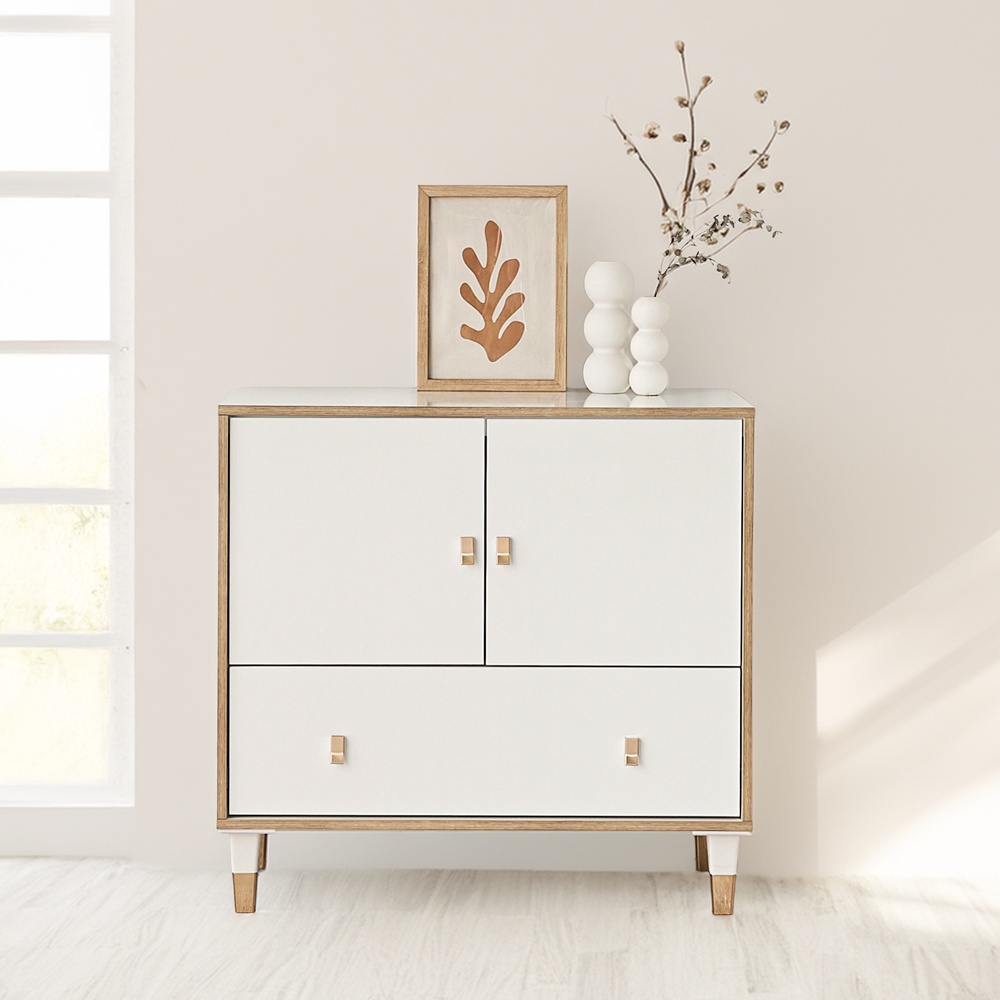 아넬르 베란다 수납장 침대옆 옷 다용도실 수납장 800x400x757, 2단, 오크화이트 - 메인 이미지