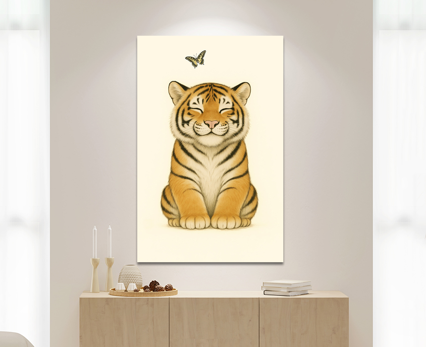 아기 호작도 호랑이 까치 그림 풍수 거실 현관 액자 가게오픈선물 중형 - 상세 이미지 4