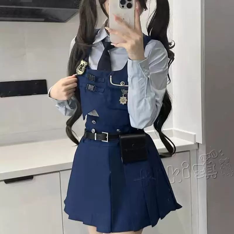 주디 주토피아 코스프레 졸업사진 의상 졸사 할로윈 여성 의류 원피스 긴팔 벨트 가방 미포함 S - 상세 이미지 4
