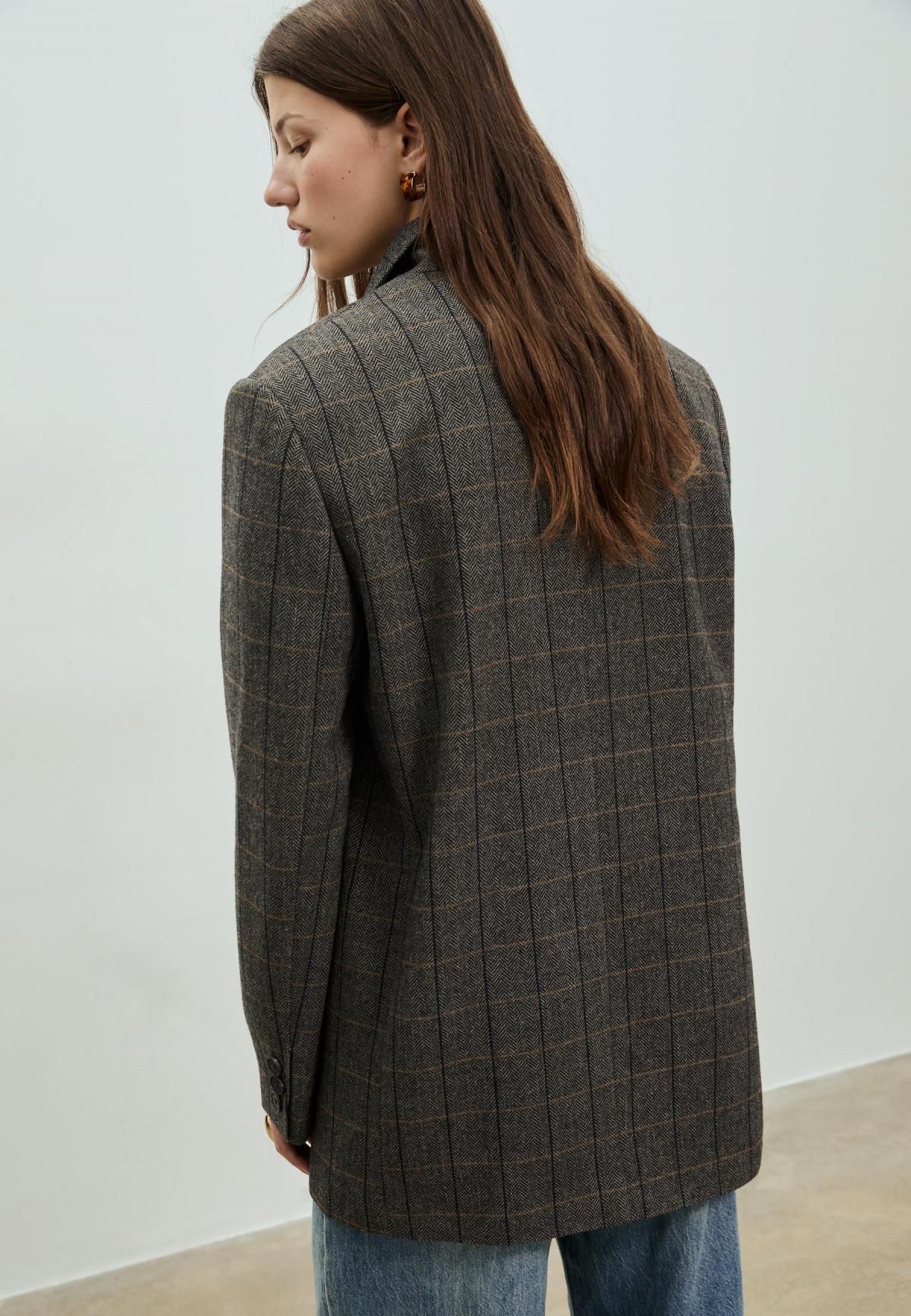 스트라디바리우스 오버사이즈 체크 테크니컬 블레이저 5948/829 DARK GREY - 상세 이미지 5