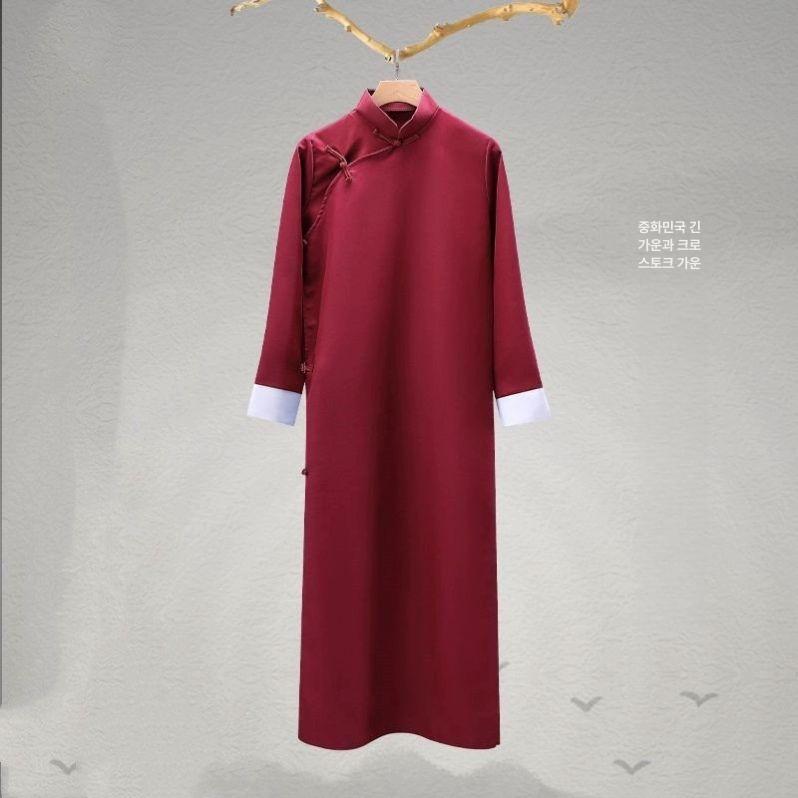 전통 남성 치파오 공연복 의상 중국복 쿵푸 연극 촬영 회색 160cm 40~50kg - 상세 이미지 5