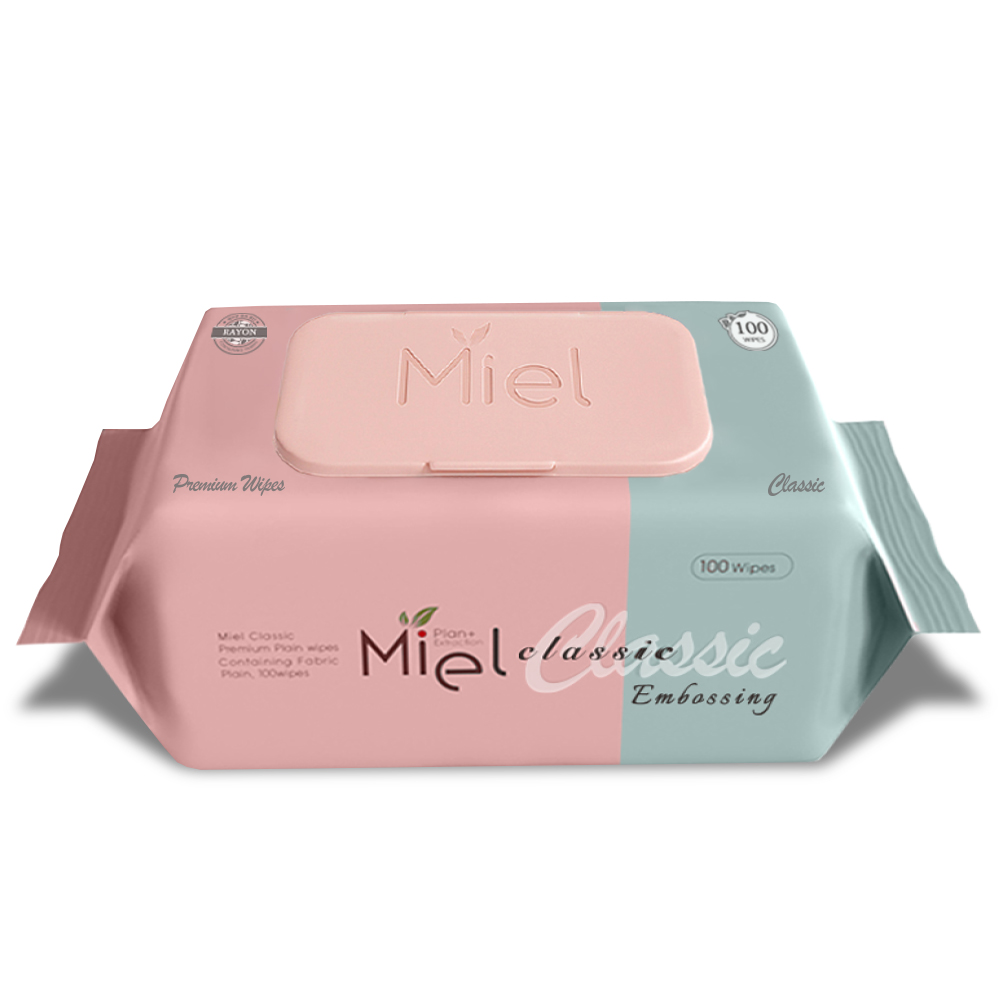 미엘 물티슈 클래식 캡형 100매 20팩 평량 50g 유아용 저자극 대용량