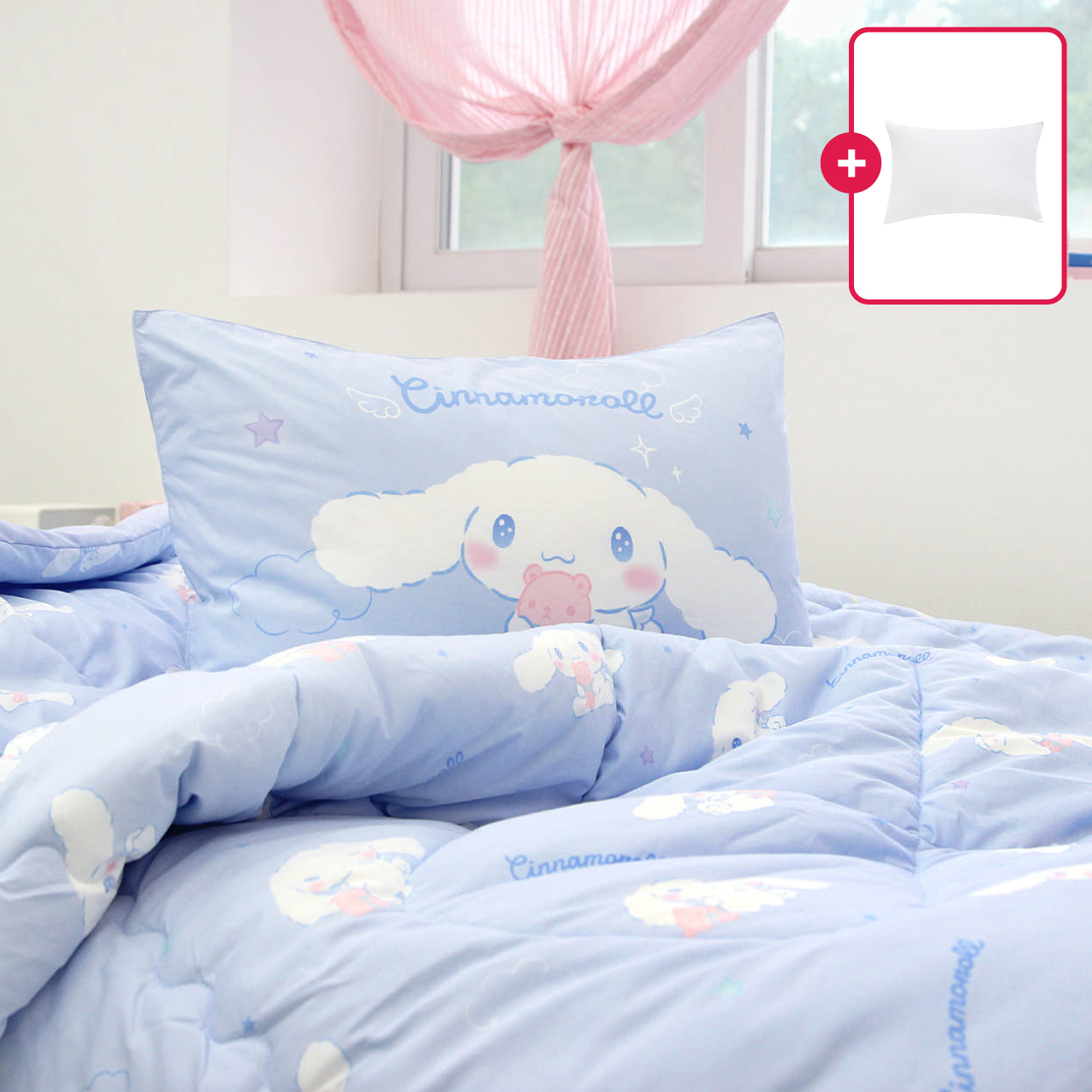 산리오 시나모롤 마이크로화이바 차렵이불 베개커버 침구세트 밀키웨이