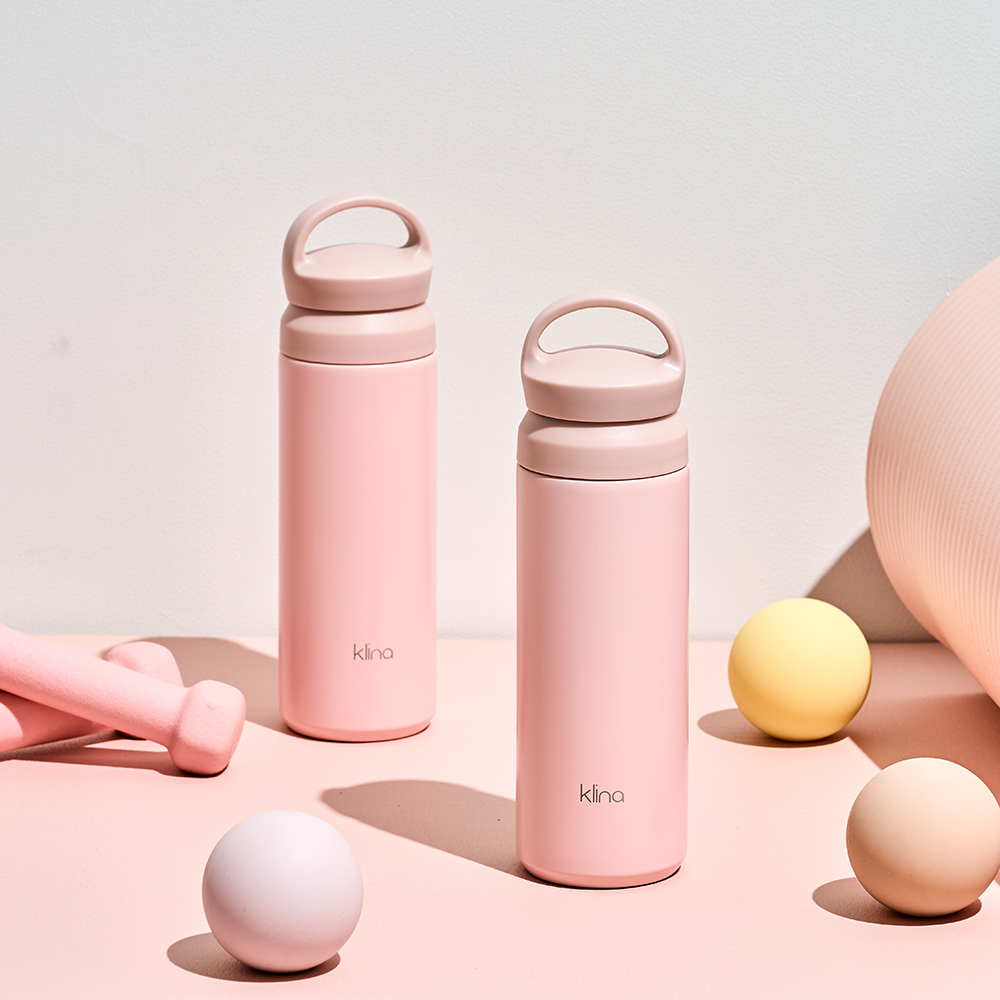 클리나 핸디온 보온 보냉 스텐 텀블러 500ml, 핑크 - 메인 이미지