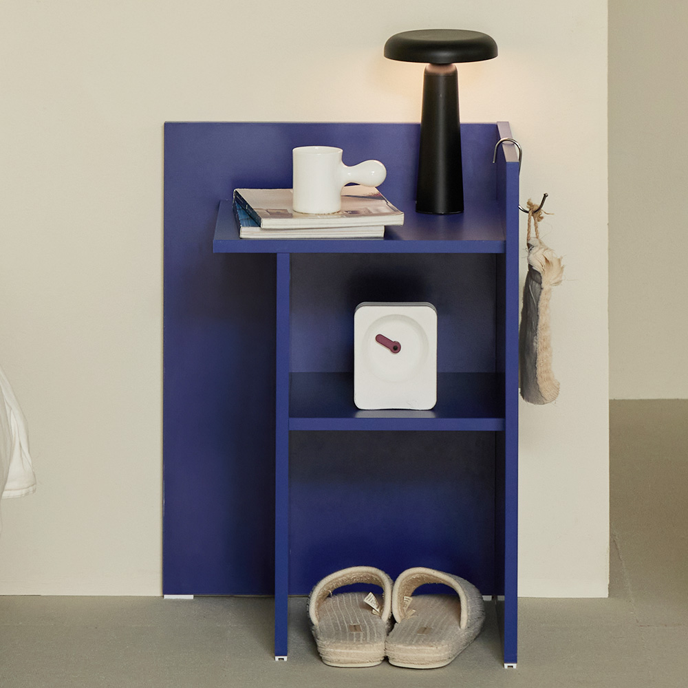 비비디 침대 협탁 거실 선반 틈새 수납장 사이드 테이블 오픈형(좌형), 2단, 비비드 블루