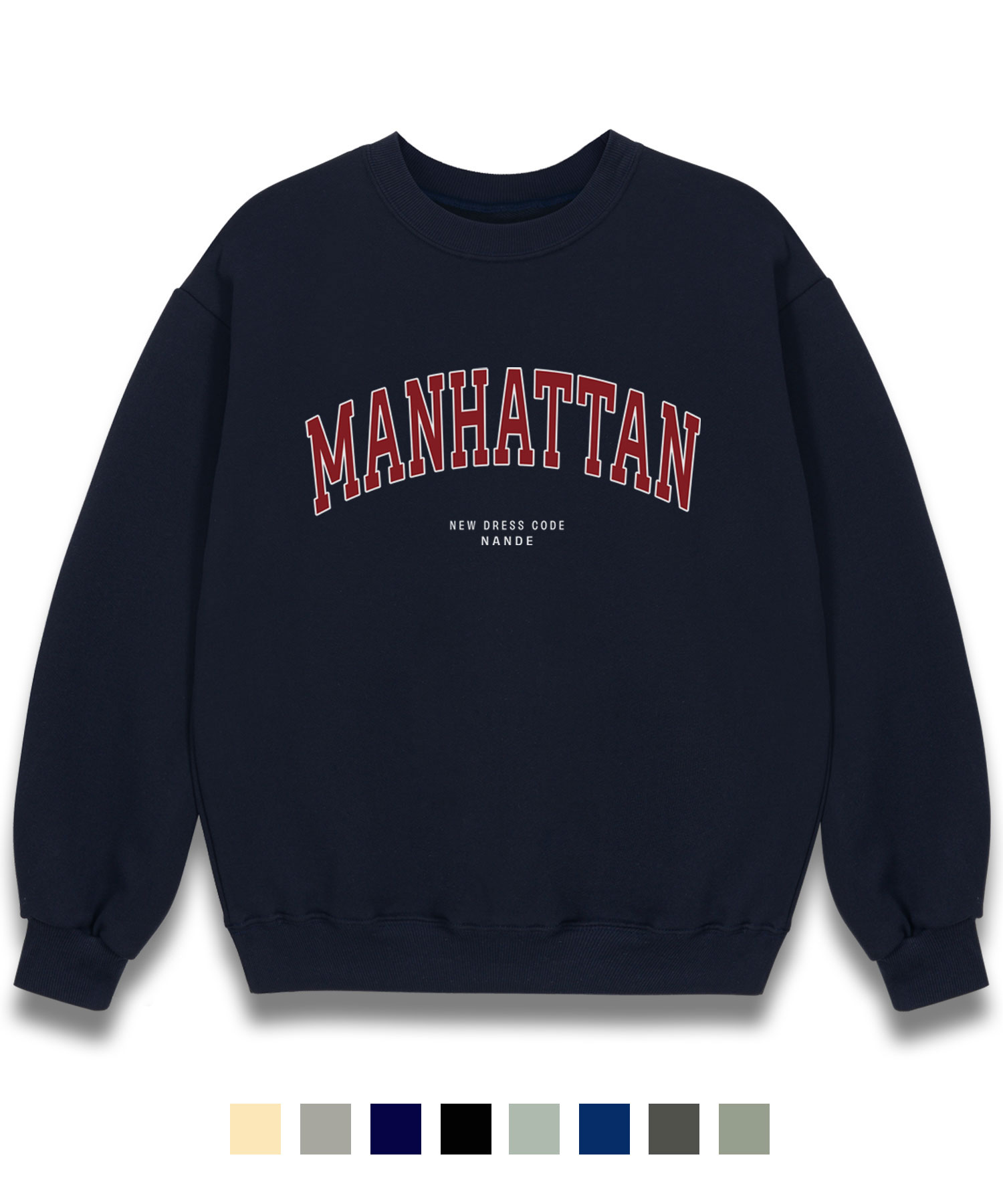 MANHATTAN 프린팅 오버핏 맨투맨 긴팔 그래픽 스웨트셔츠 쭈리 - 상품 이미지