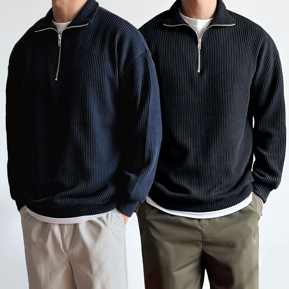 1+1 하프집업니트 남자카라니트 제품 이미지