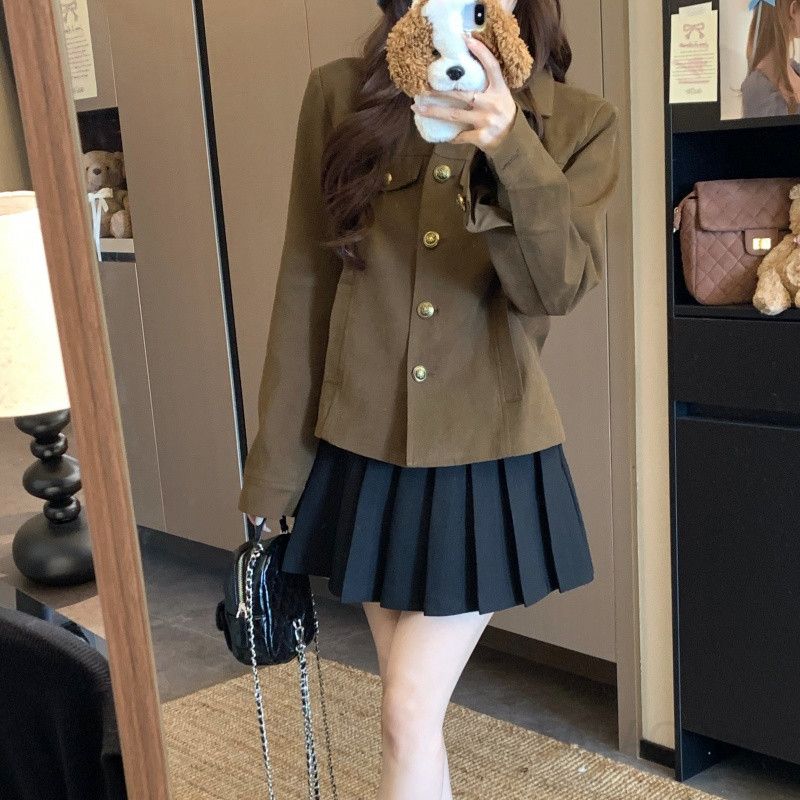 가을 여성용 오버핏 라펠 크래프트 코트 스타일 모던 자켓 캐주얼 아우터 재킷 다용도 느낌 편안한 착용감 - 상세 이미지 5