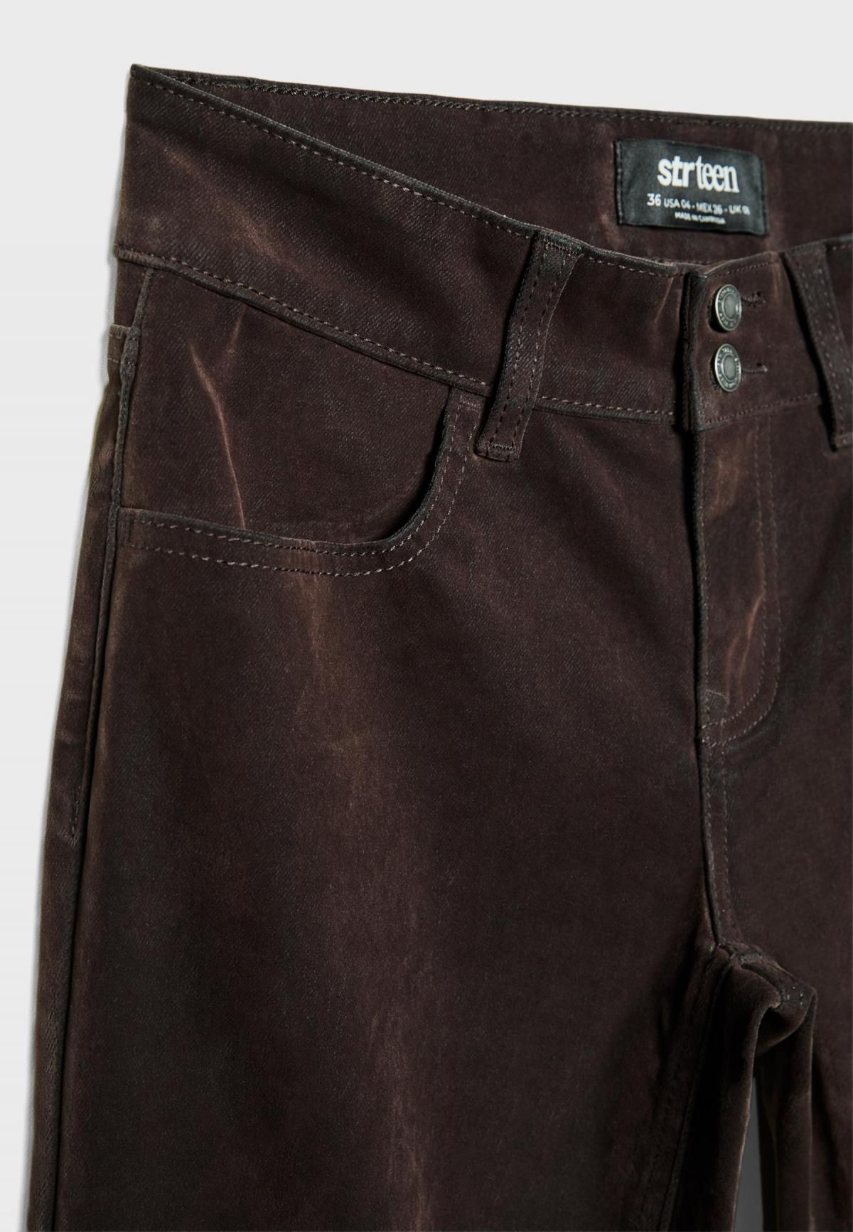 스트라디바리우스 벨벳 플레어 부츠컷 팬츠 8300/206 BROWN - 상세 이미지 3