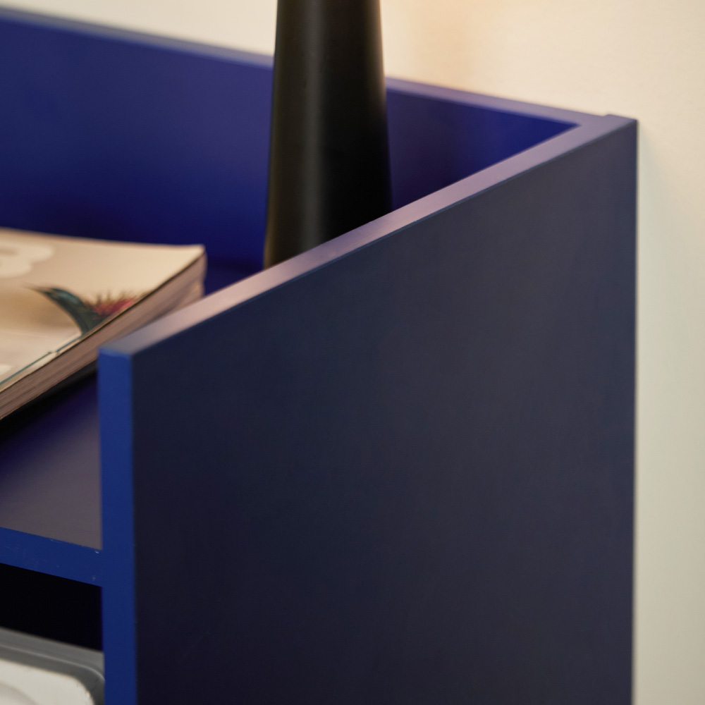 비비디 침대 협탁 거실 선반 틈새 수납장 사이드 테이블 오픈형(좌형), 2단, 비비드 블루