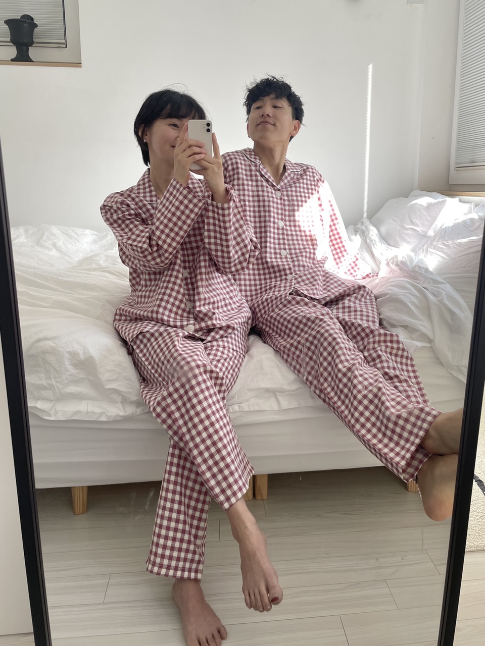 커플잠옷 스트라이프 면 파자마 홈웨어 세트 토미줄 이미지 7