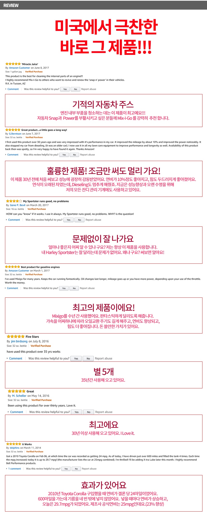 110년 전통 고성능 벨퍼포먼스 연료첨가제 믹스아이고 가솔린 500ml+뾰족캡 이미지 6