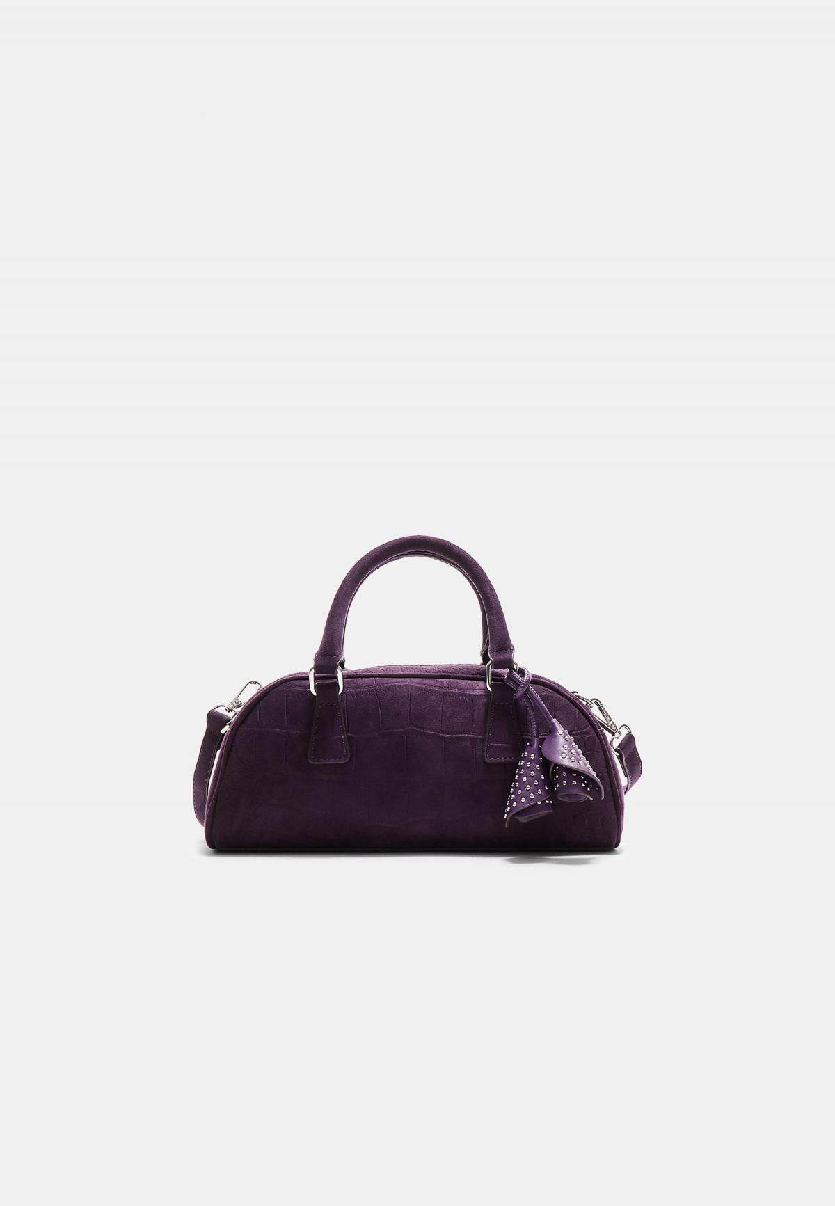 스트라디바리우스 플라워 디테일 레더 볼링백 3708/912 PURPLE - 메인 이미지